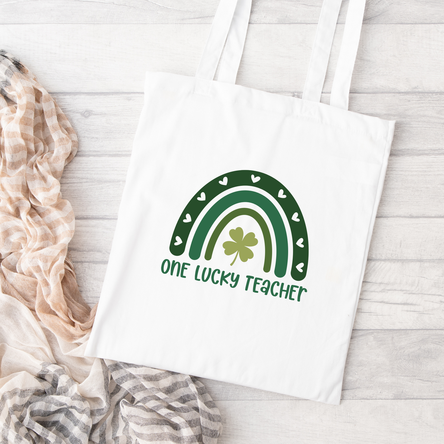 One Lucky Teacher Tote Bag, Reusable Tote Bag, St Patricks Day Tote Bag