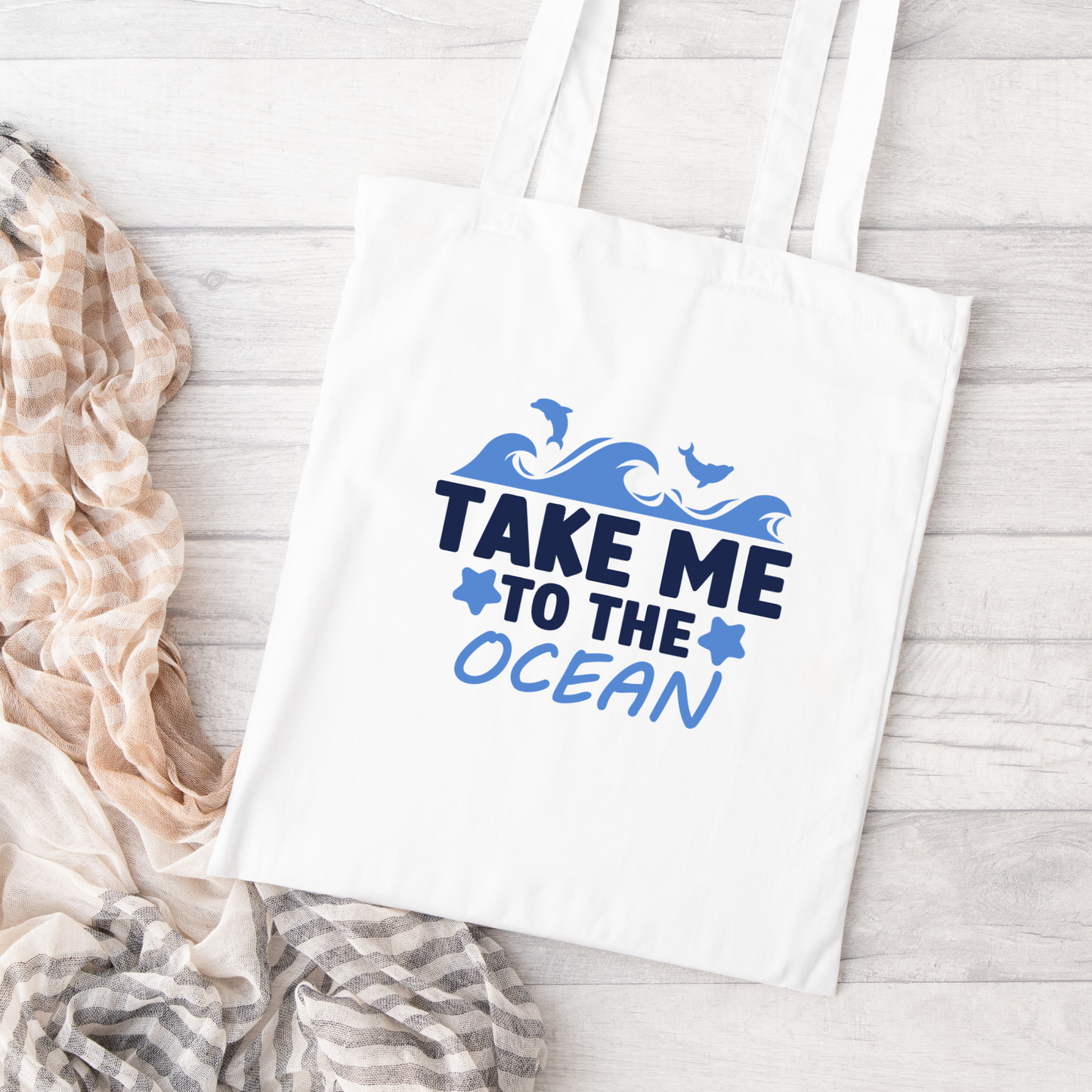 Take Me To The Ocean Tote Bag, Reusable Tote Bag, Beach Tote Bag