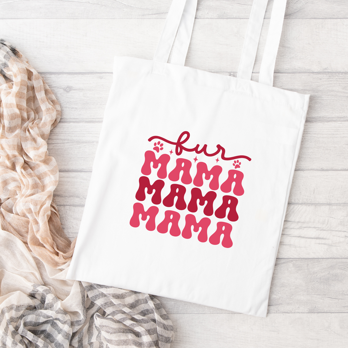 Fur Mama Tote Bag, Reusable Tote Bag, Valentines Day Tote Bag