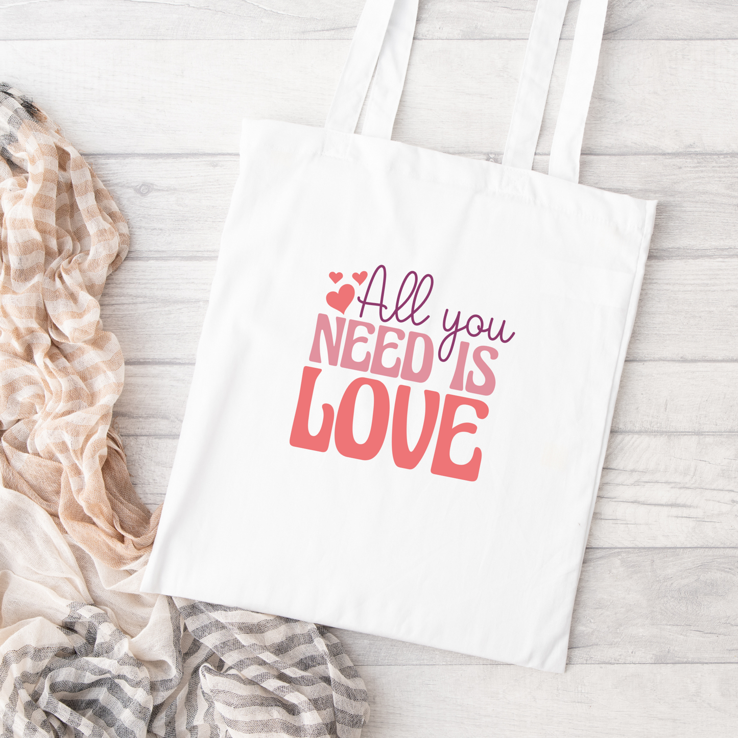 All You Need Is Love Tote Bag, Reusable Tote Bag, Valentines Day Tote Bag