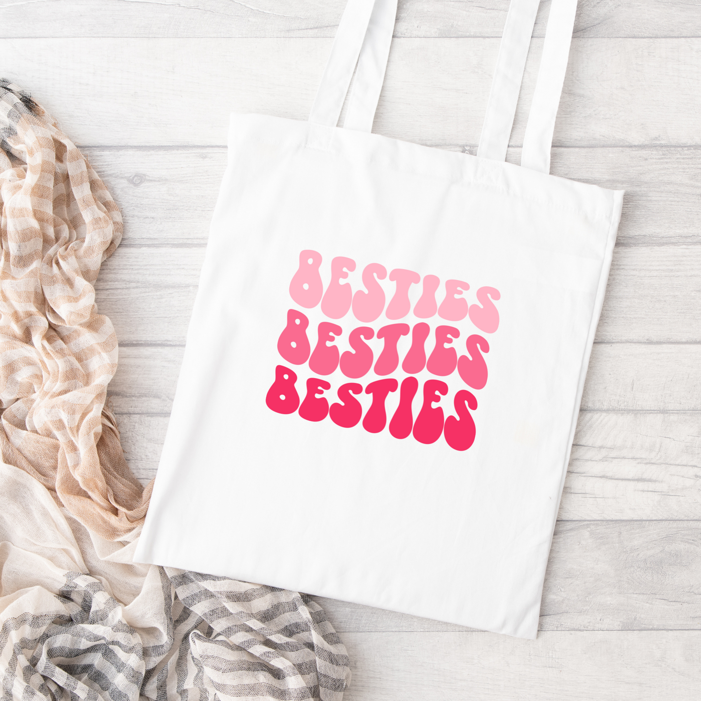Besties Tote Bag, Reusable Tote Bag, Valentines Day Tote Bag