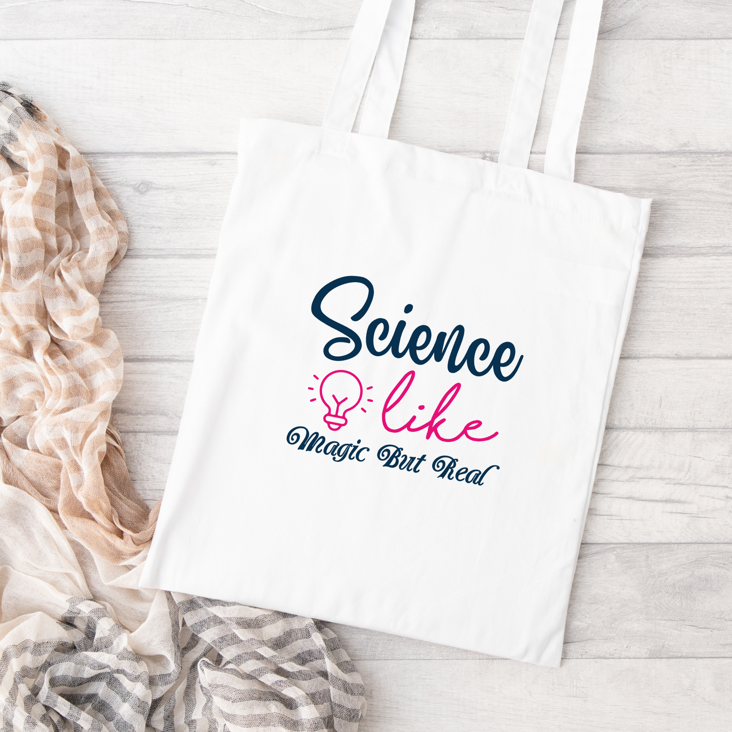 Science Like Magic But Real Tote Bag, Reusable Canvas Tote, Science Tote Bag