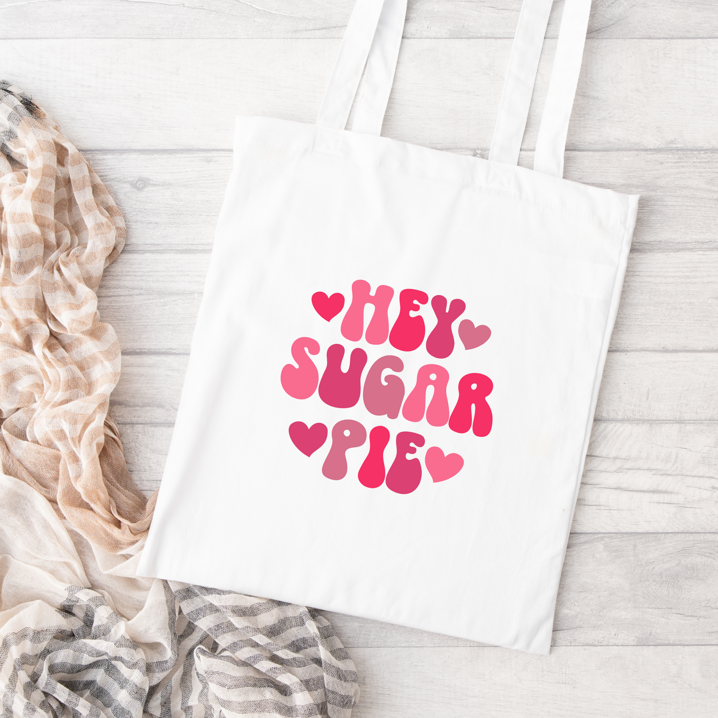 Hey Sugar Pie Tote Bag, Reusable Tote Bag, Valentines Day Tote Bag