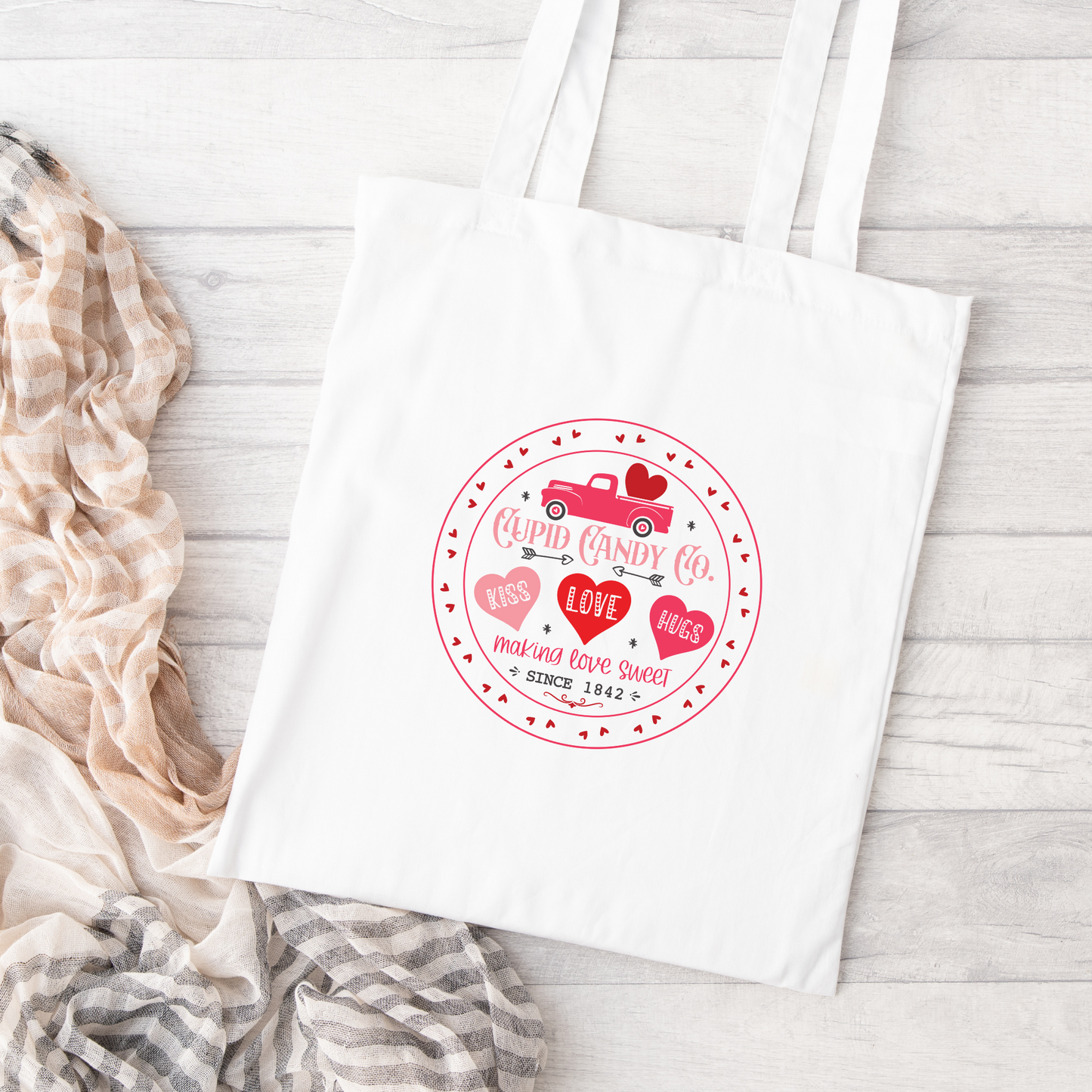 Cupid Candy Co Tote Bag, Reusable Tote Bag, Valentines Day Tote Bag