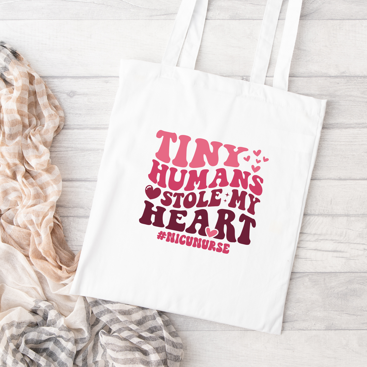 Tiny Humans Stole My Heart Tote Bag, Reusable Tote Bag, Valentines Day Tote Bag