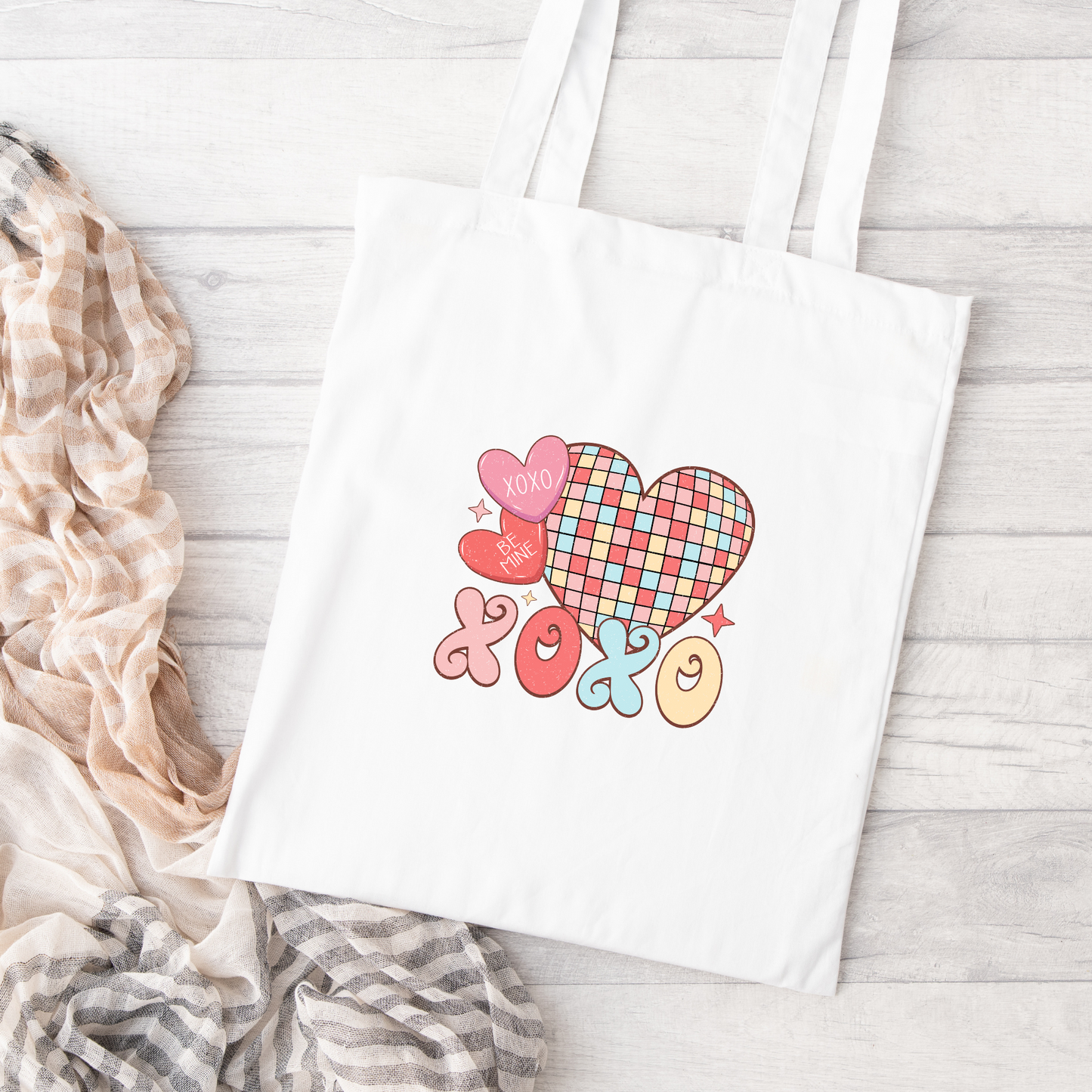 XOXO Heart Tote Bag, Reusable Tote Bag, Valentines Day Tote Bag
