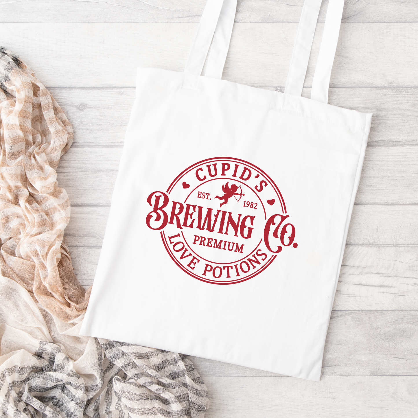 Cupids Brewing Co Tote Bag, Reusable Tote Bag, Valentines Day Tote Bag