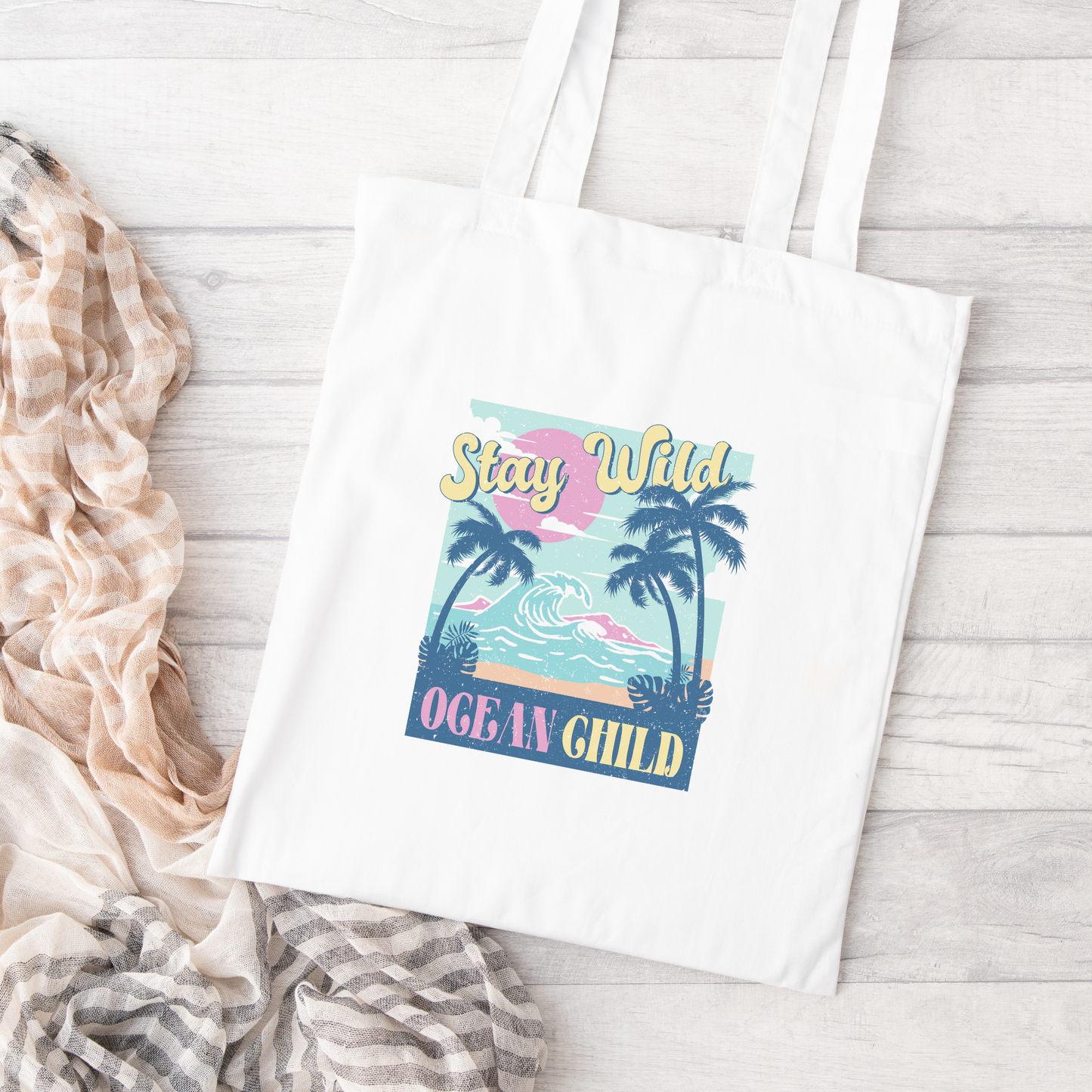 Stay Wild Ocean Child Tote Bag, Reusable Canvas Tote