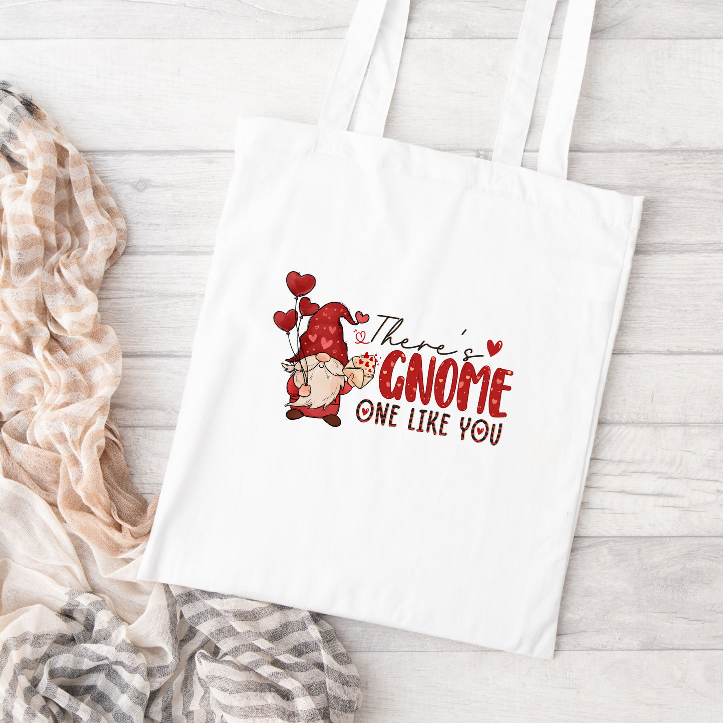 Theres Gnome Like You Tote Bag, Reusable Tote Bag, Valentines Day Tote Bag