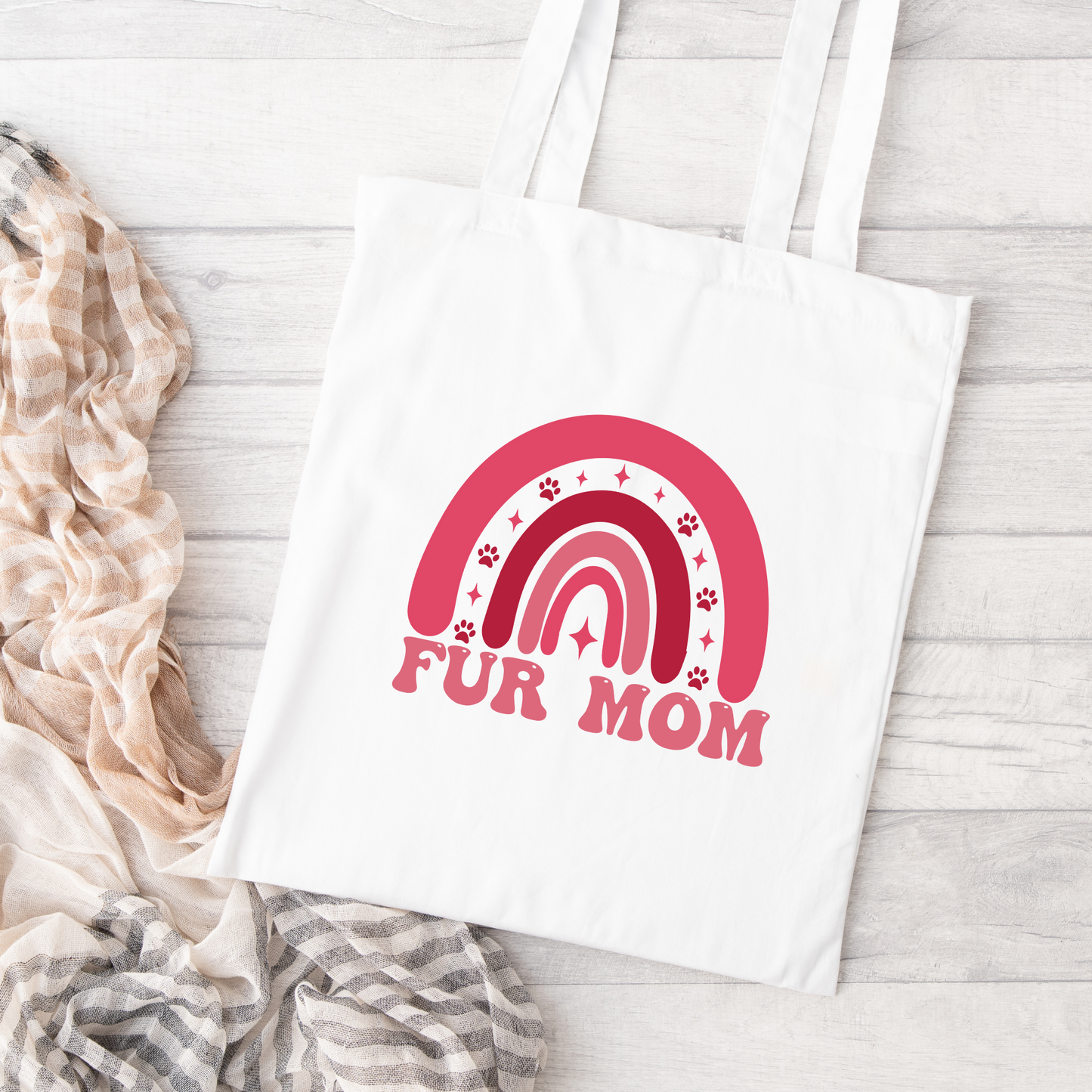 Fur Mom Tote Bag, Reusable Tote Bag, Valentines Day Tote Bag