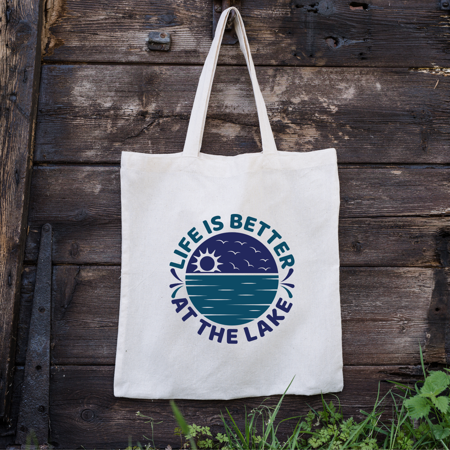 Life Is Better At The Lake Tote Bag, Reusable Canvas Tote