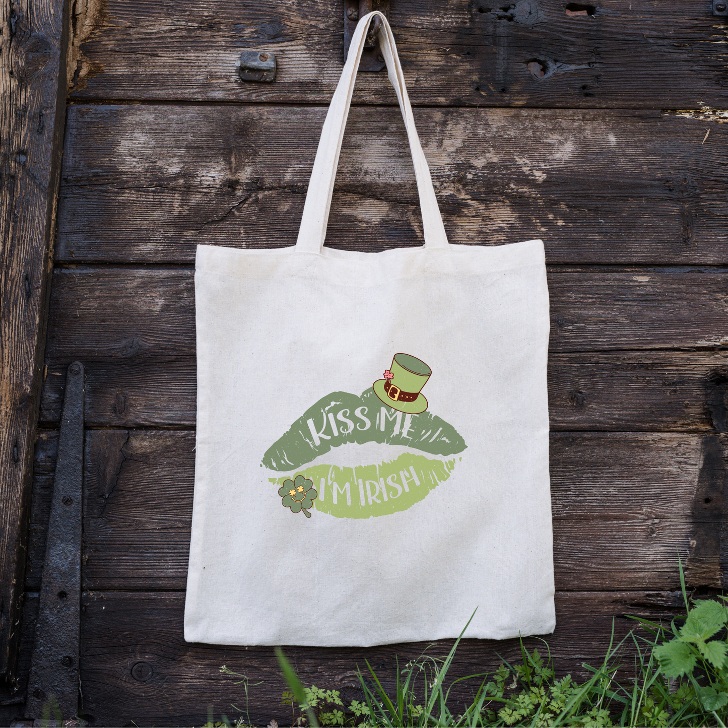 Kiss Me Im Irish Tote Bag, Reusable Tote Bag, St Patricks Day Tote Bag