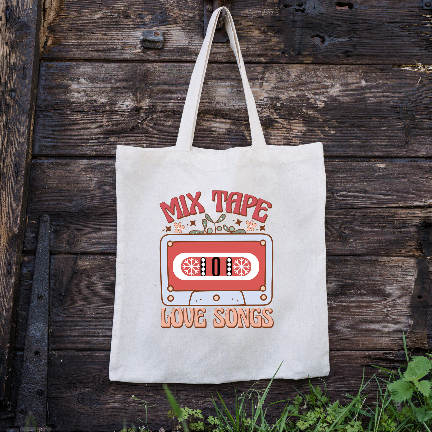 Mix Tape Love Songs Tote Bag, Reusable Tote Bag, Valentines Day Tote Bag