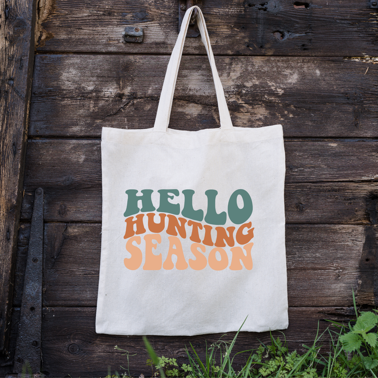 Hello Hunting Season Tote Bag, Hunting Tote, Reusable Bag, Hunting Gift Tote Bag