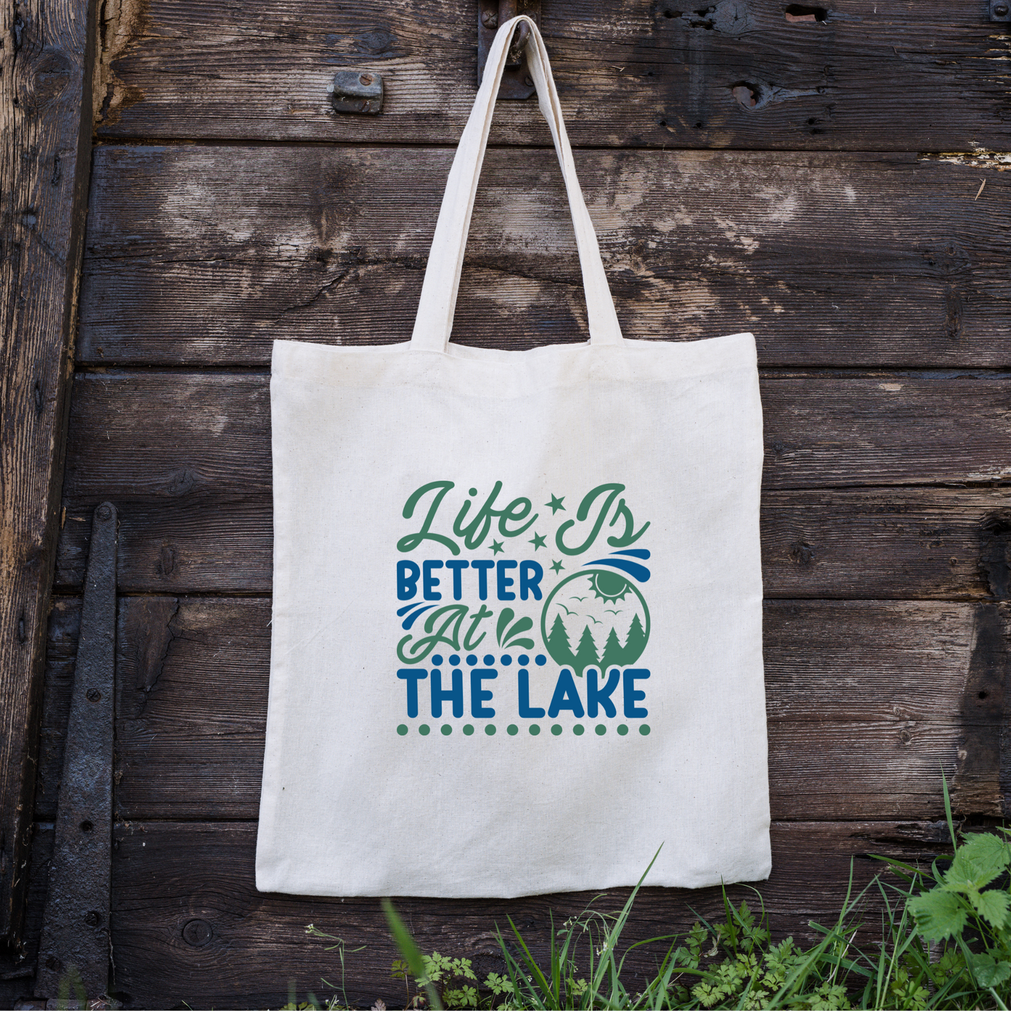 Life Is Better At The Lake Tote Bag, Reusable Canvas Tote