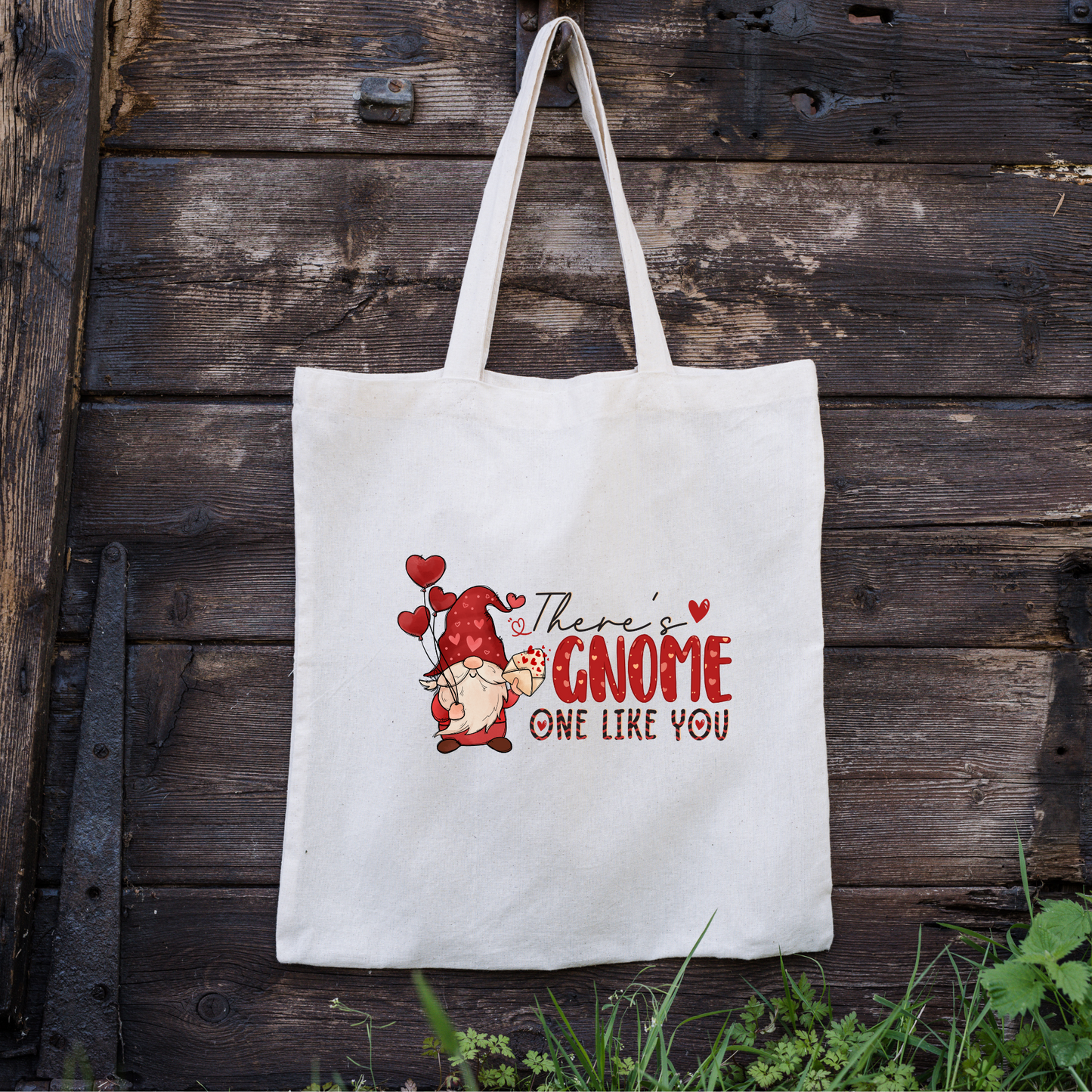 Theres Gnome Like You Tote Bag, Reusable Tote Bag, Valentines Day Tote Bag