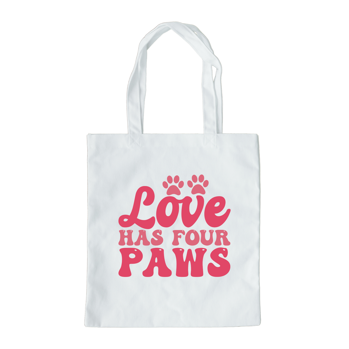 Love Has Four Paws Tote Bag, Reusable Tote Bag, Valentines Day Tote Bag