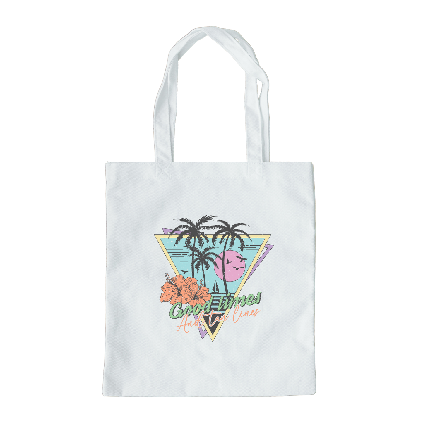 Good Times And Tan Lines Tote Bag, Reusable Canvas Tote