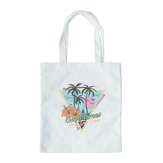 Good Times And Tan Lines Tote Bag, Reusable Canvas Tote
