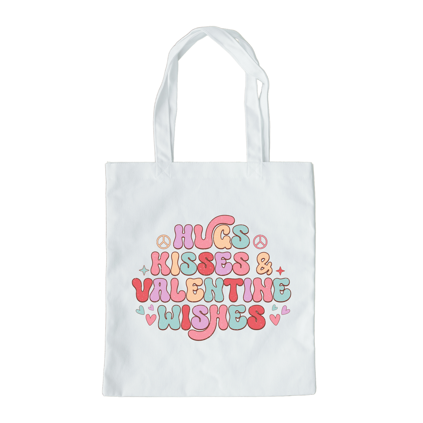 Hugs Kisses And Valentine Wishes Tote Bag, Reusable Tote Bag, Valentines Day Tote Bag