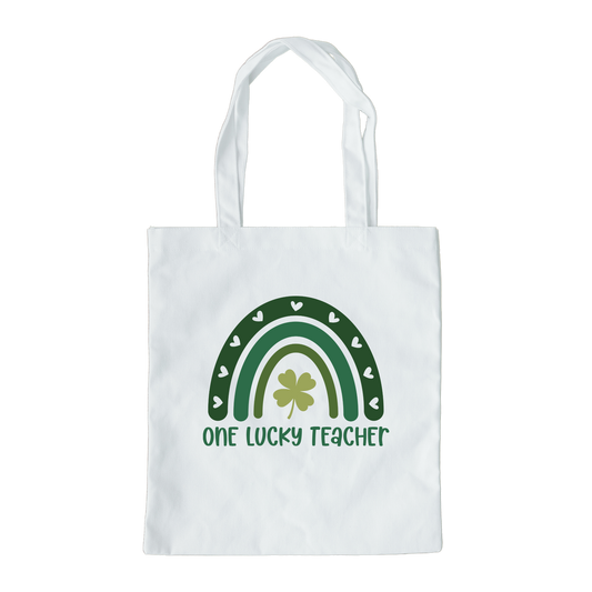 One Lucky Teacher Tote Bag, Reusable Tote Bag, St Patricks Day Tote Bag