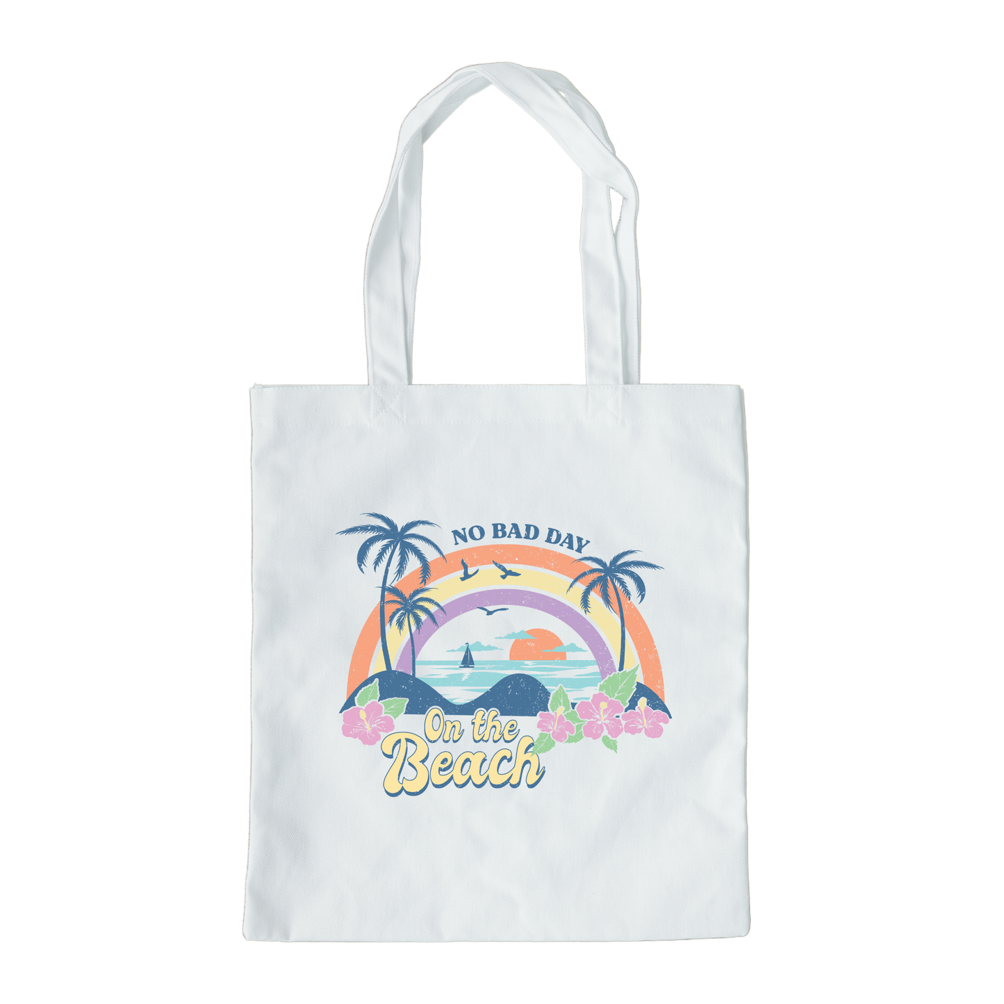 No Bad Day On The Beach Tote Bag, Reusable Canvas Tote