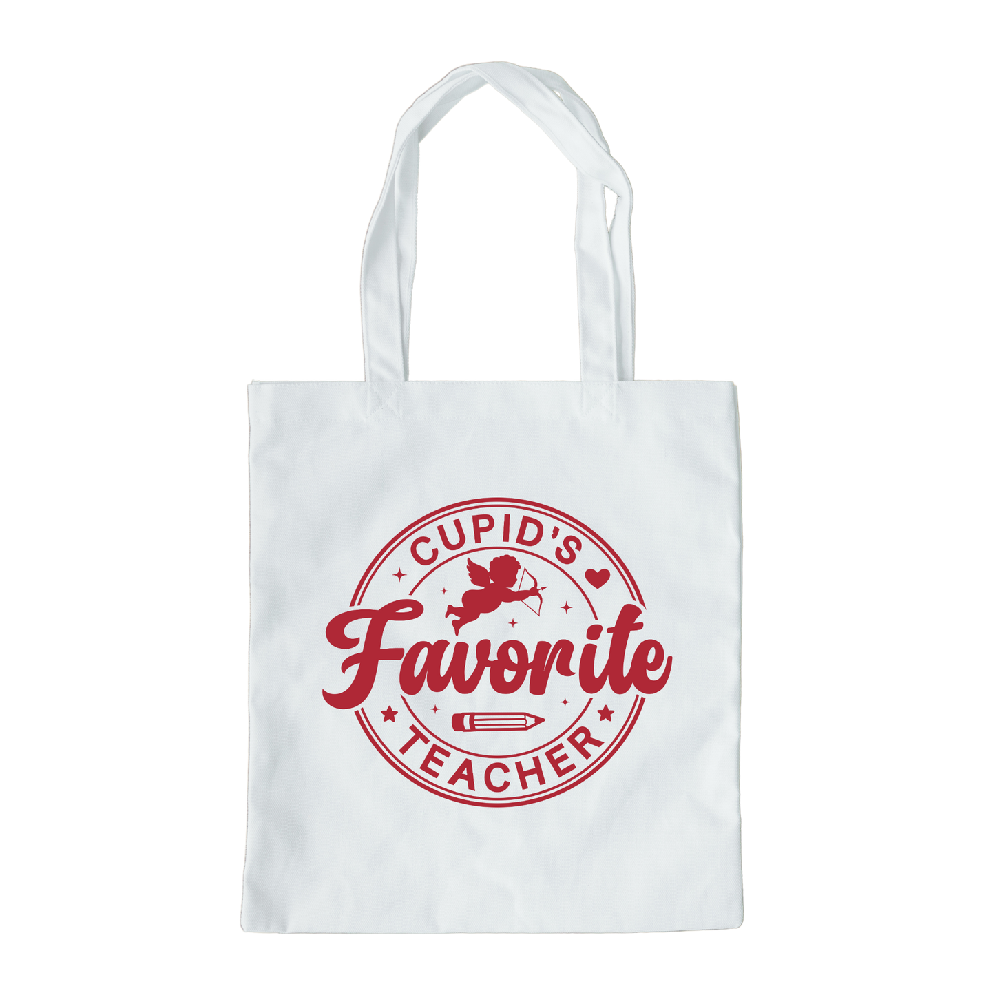 Cupids Favorite Teacher Tote Bag, Reusable Tote Bag, Valentines Day Tote Bag