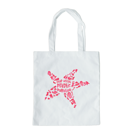 Stop Ocean Plastic Pollution Tote Bag, Reusable Canvas Tote, Ocean Tote Bag
