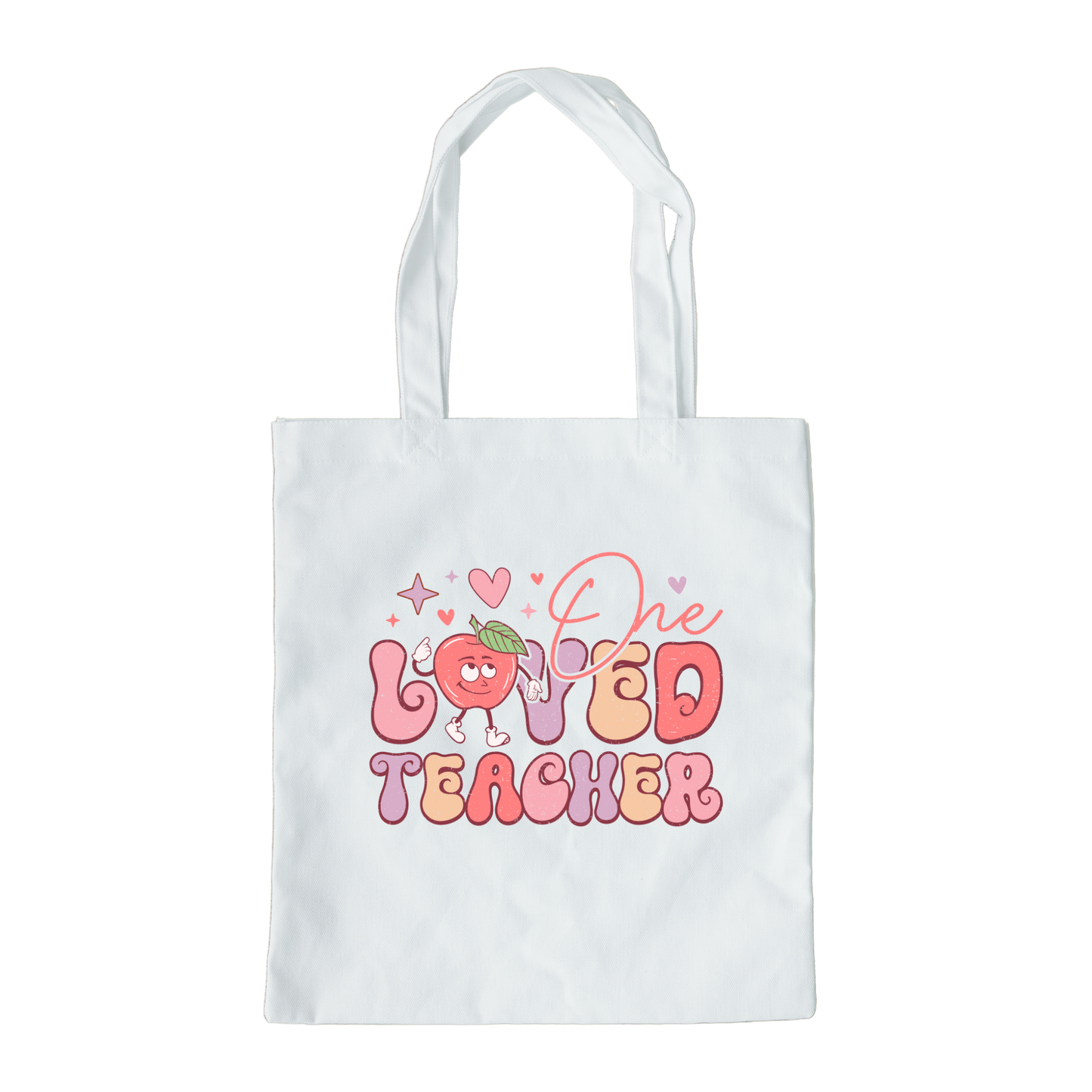One Loved Teacher Tote Bag, Reusable Tote Bag, Valentines Day Tote Bag