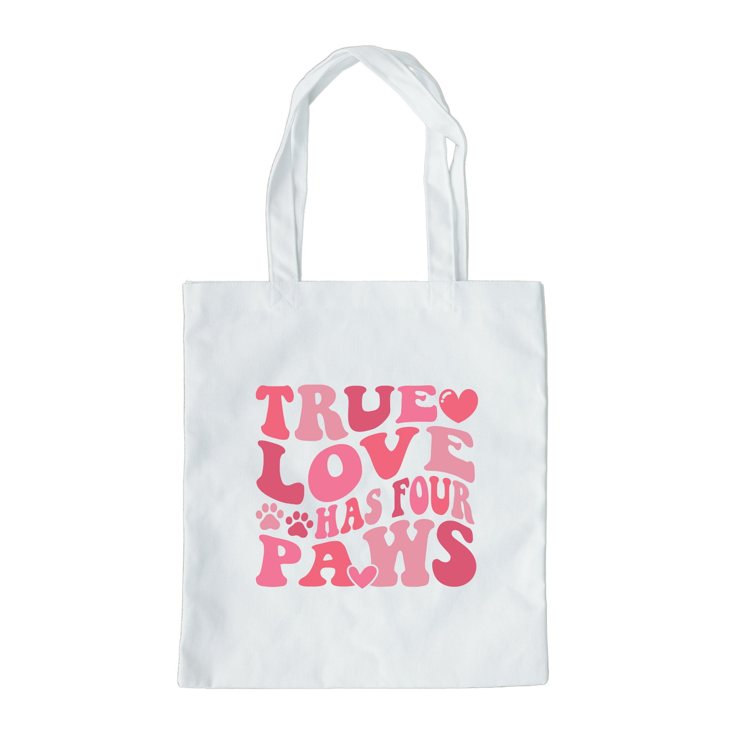 True Love Has Paws Tote Bag, Reusable Tote Bag, Valentines Day Tote Bag
