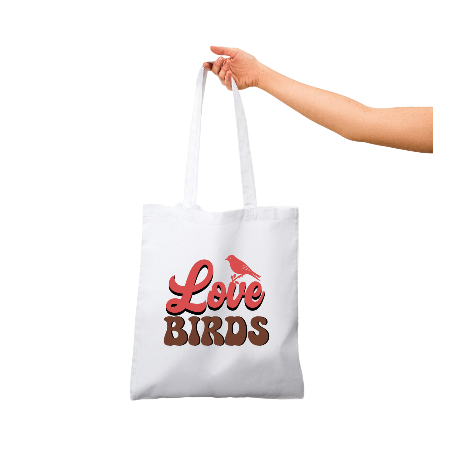 Love Birds Tote Bag, Reusable Tote Bag, Valentines Day Tote Bag