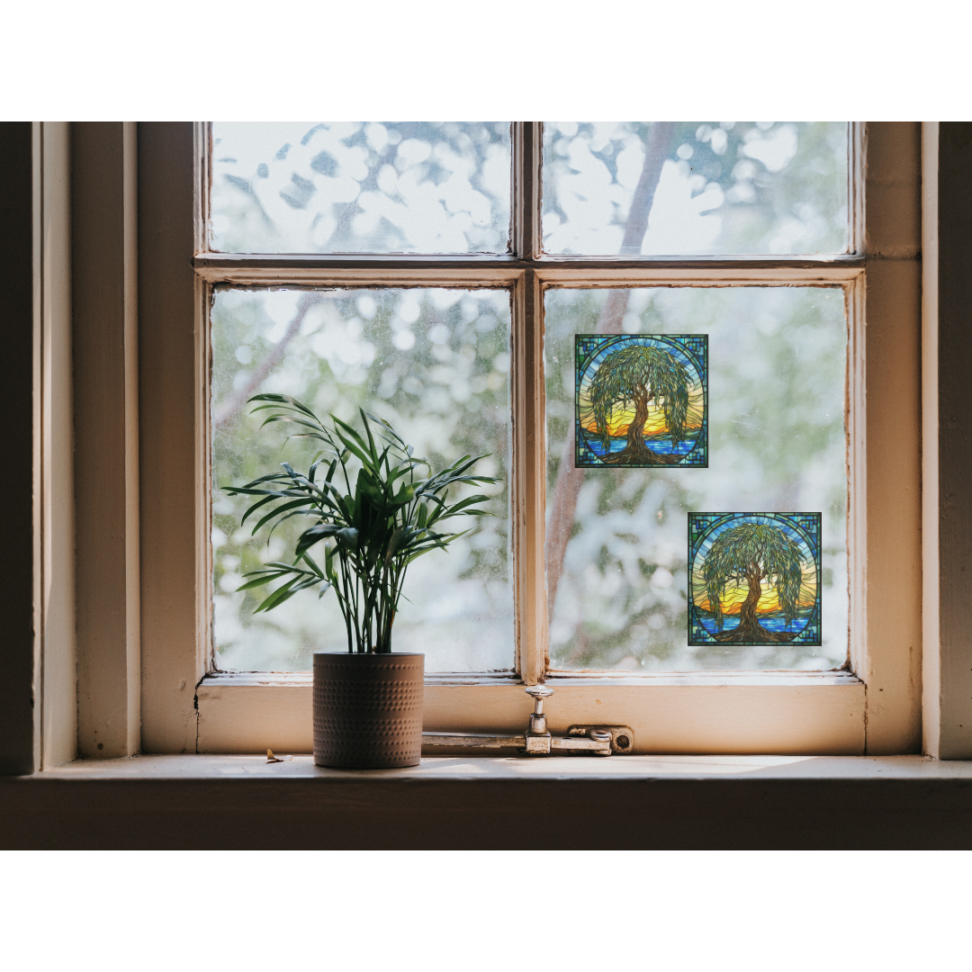 Willow Tree Stained Glass Window Cling