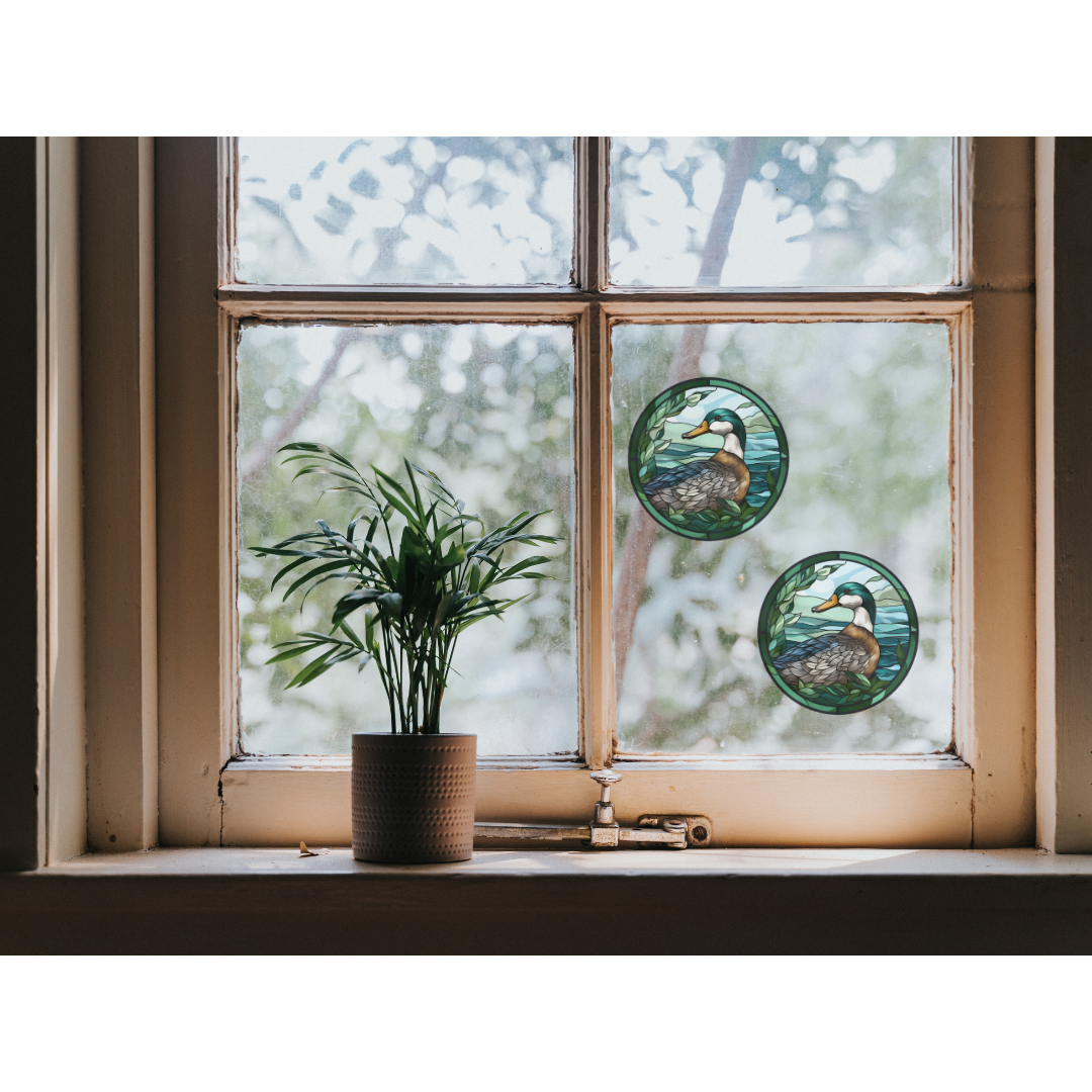 Duck Stained Glass Window Cling