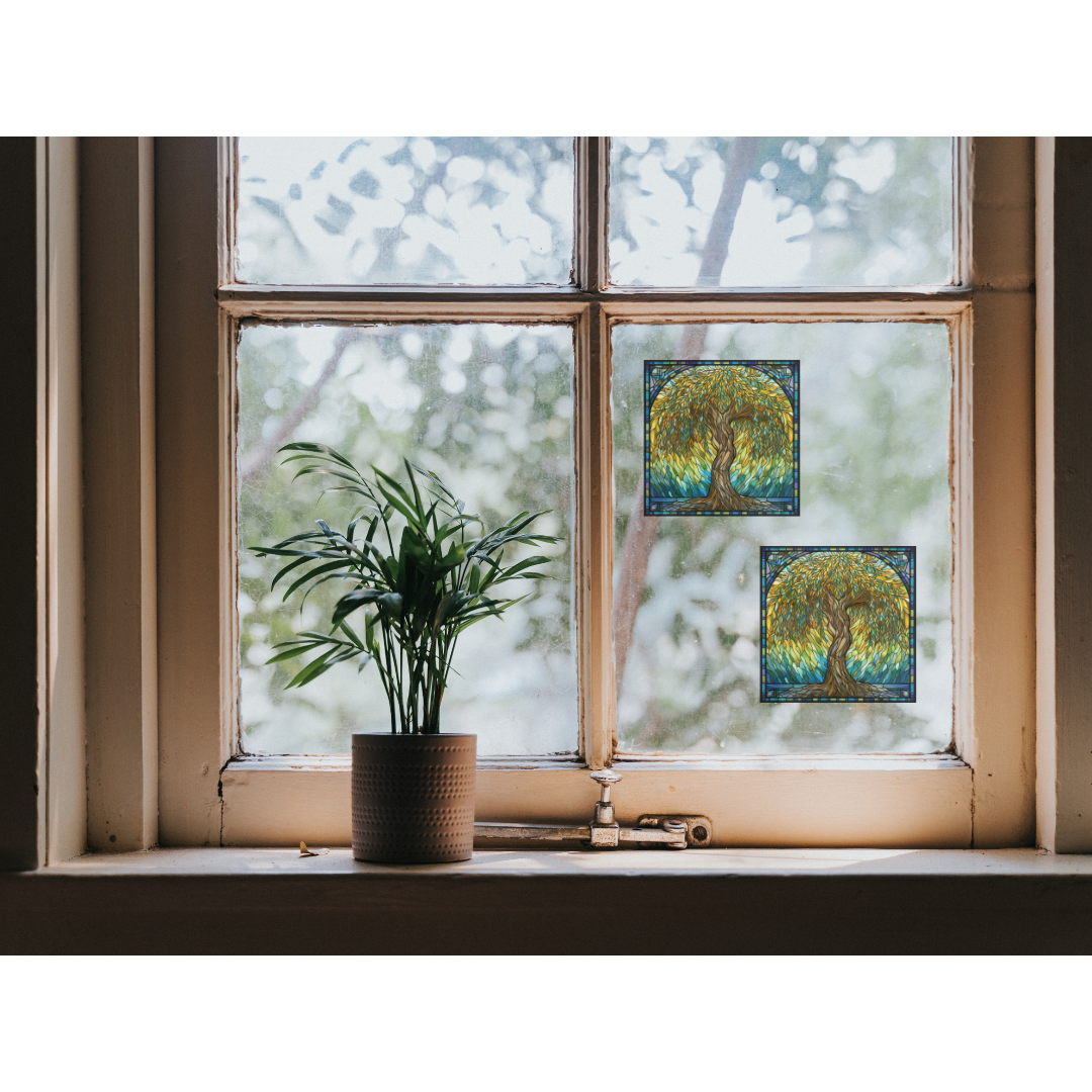 Willow Tree Stained Glass Window Cling