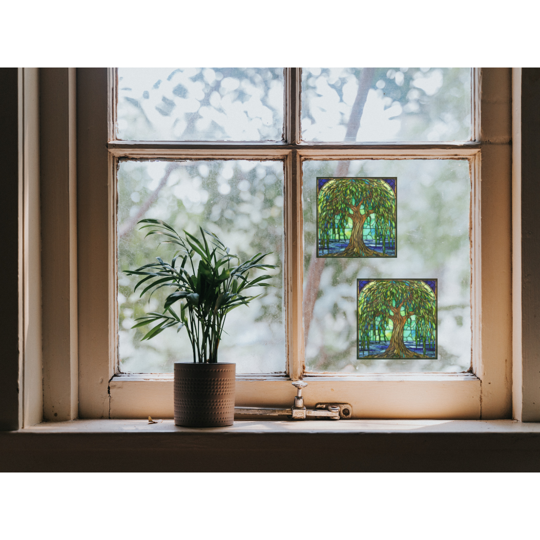 Willow Tree Stained Glass Window Cling