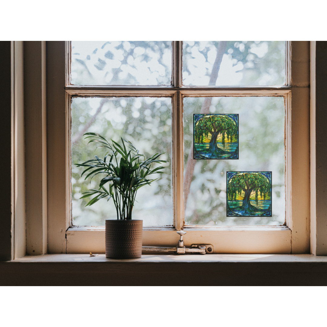 Willow Tree Stained Glass Window Cling