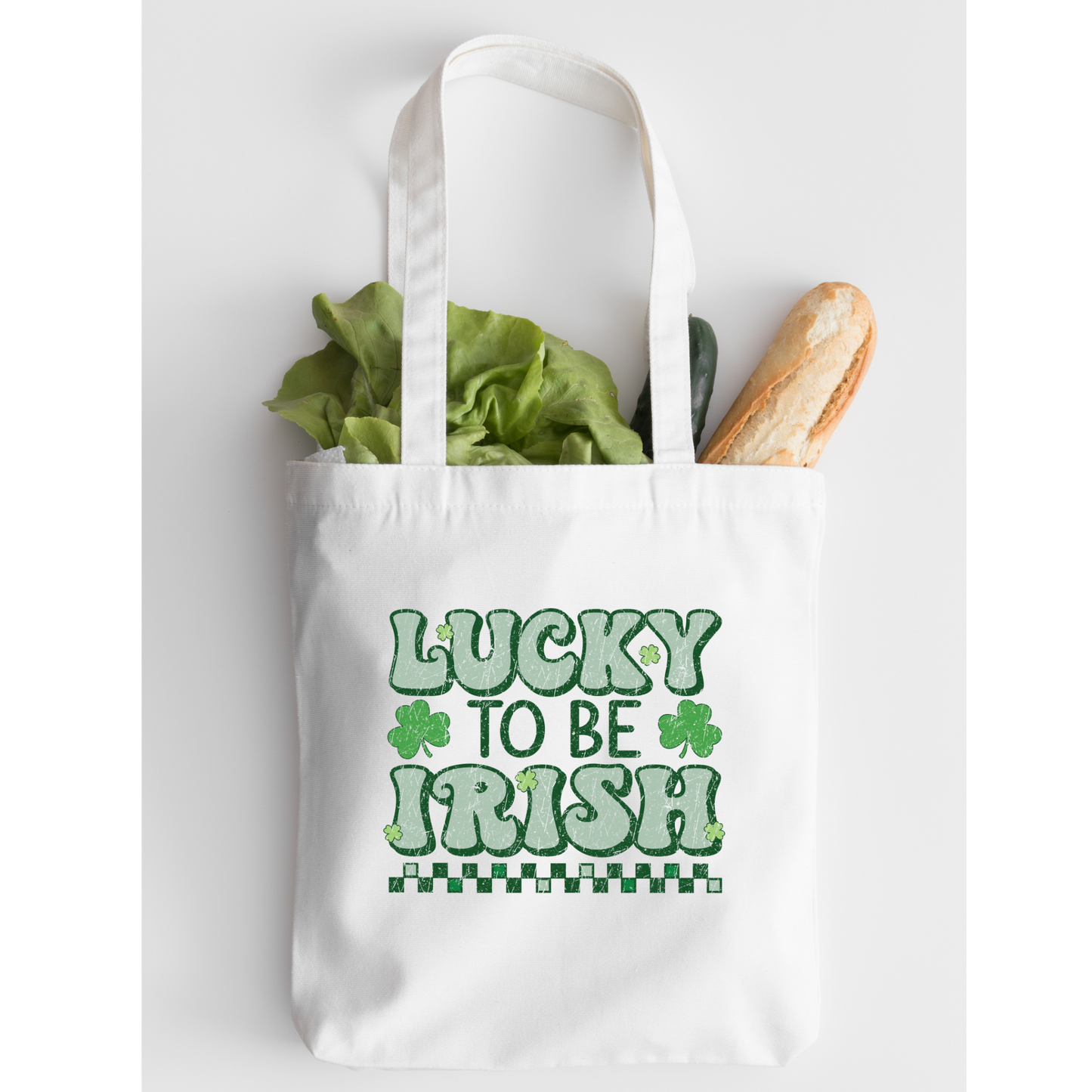 Lucky To Be Irish Tote Bag, Reusable Tote Bag, St Patricks Day Tote Bag