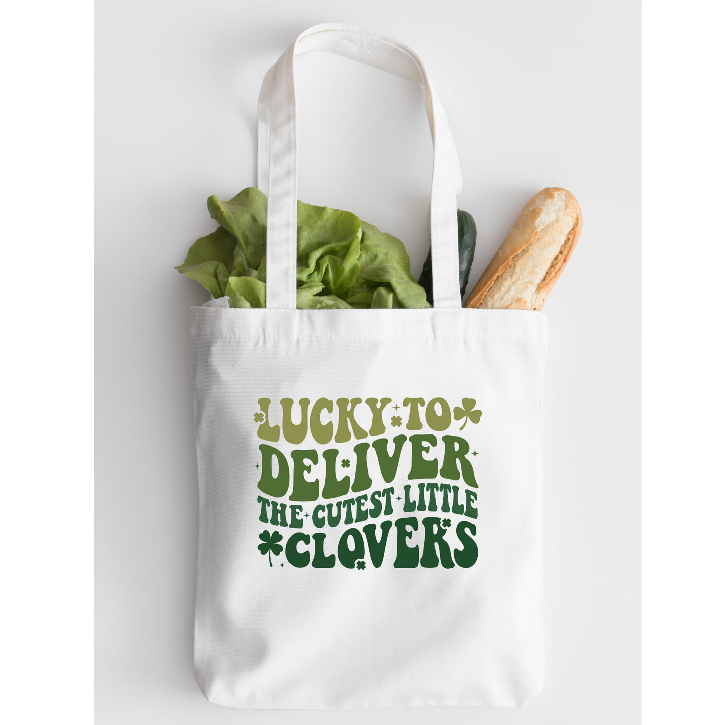 Lucky To Deliver The Cutest Little Clovers Tote Bag, Reusable Tote Bag, St Patricks Day Tote Bag
