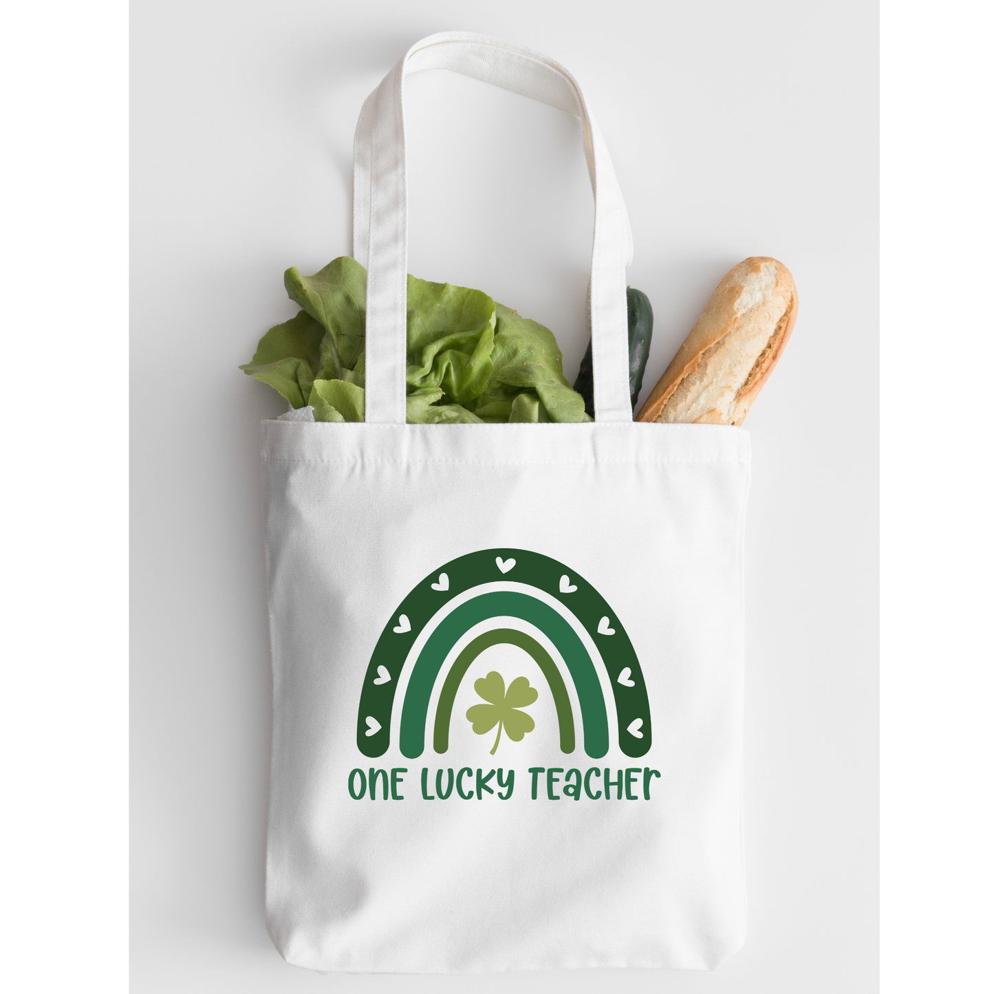 One Lucky Teacher Tote Bag, Reusable Tote Bag, St Patricks Day Tote Bag