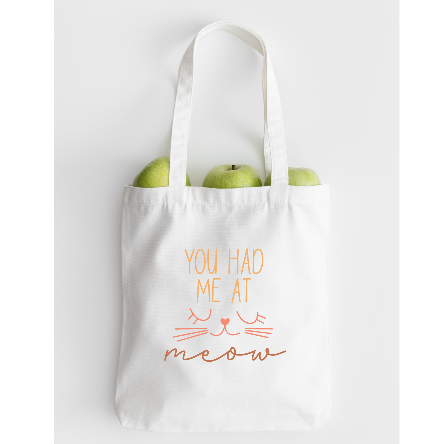 You Had Me At Meow Tote Bag, Reusable Canvas Tote