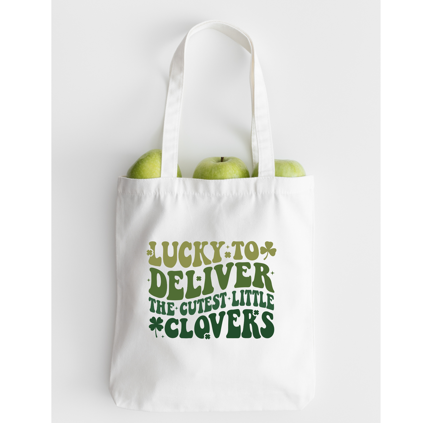 Lucky To Deliver The Cutest Little Clovers Tote Bag, Reusable Tote Bag, St Patricks Day Tote Bag