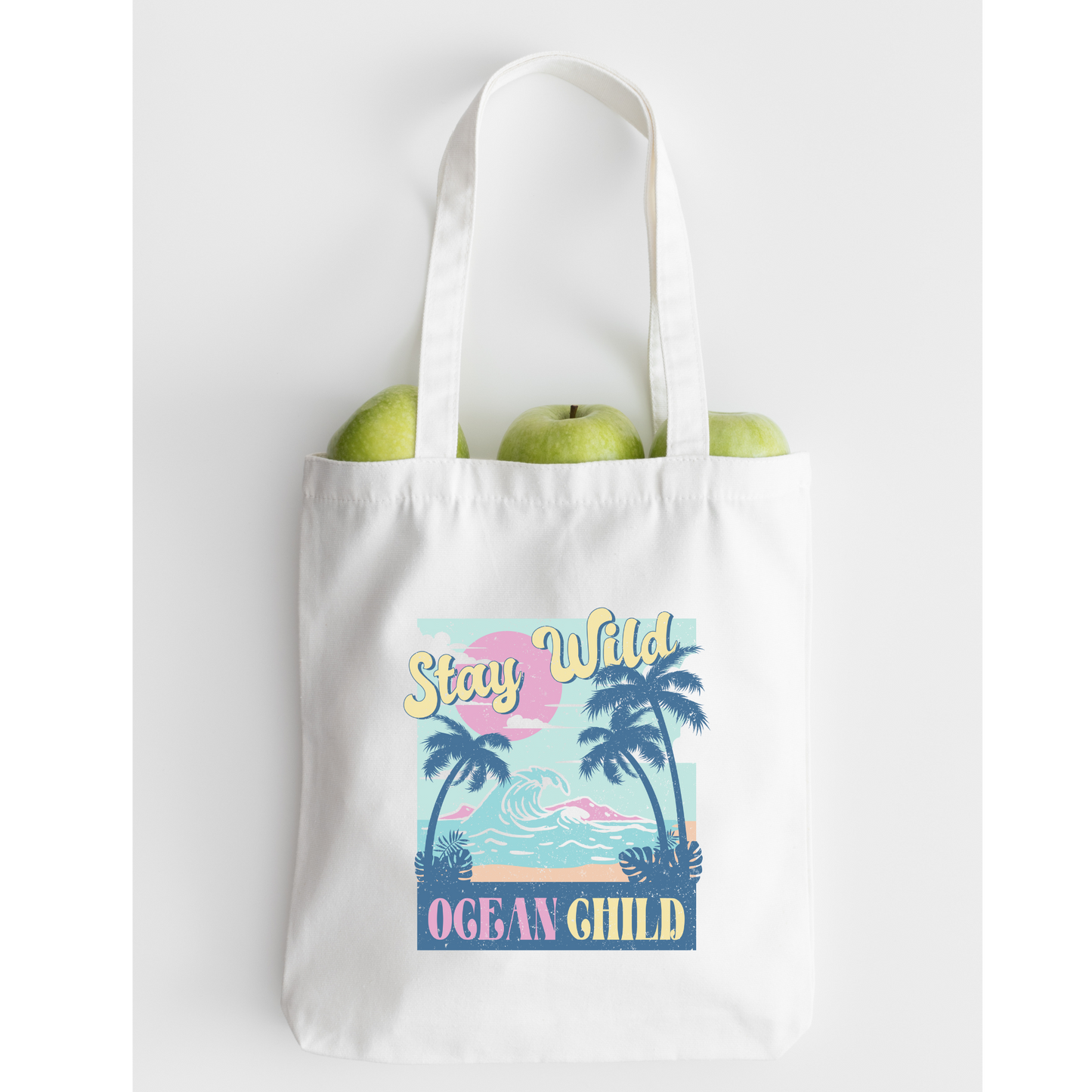 Stay Wild Ocean Child Tote Bag, Reusable Canvas Tote