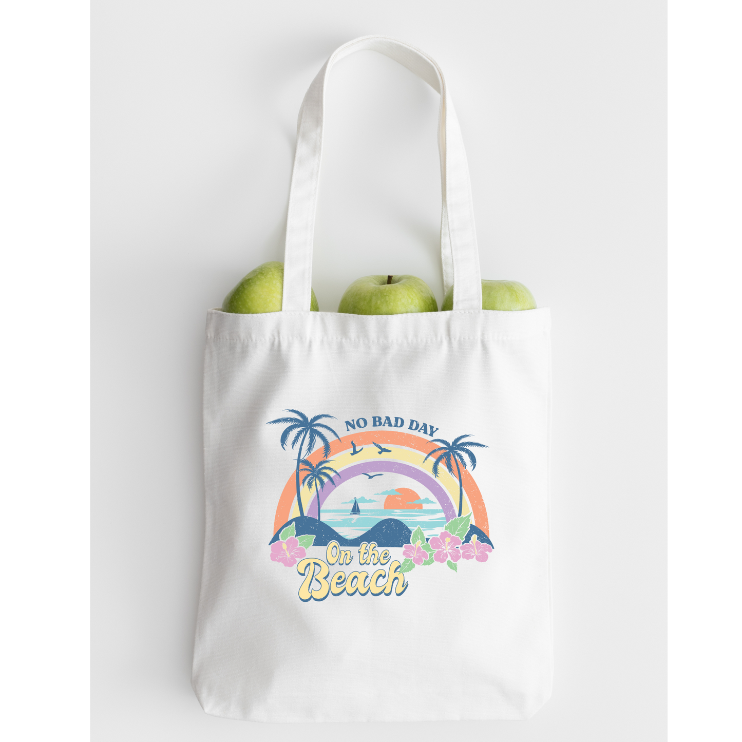 No Bad Day On The Beach Tote Bag, Reusable Canvas Tote
