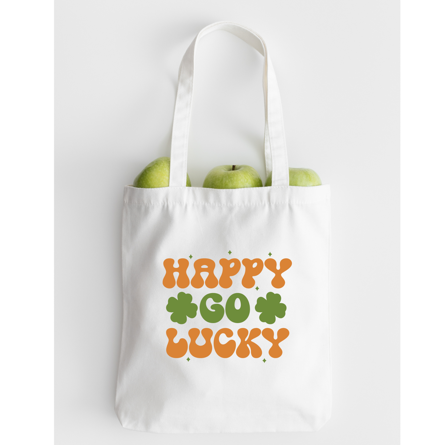 Happy Go Lucky Tote Bag, Reusable Tote Bag, St Patricks Day Tote Bag