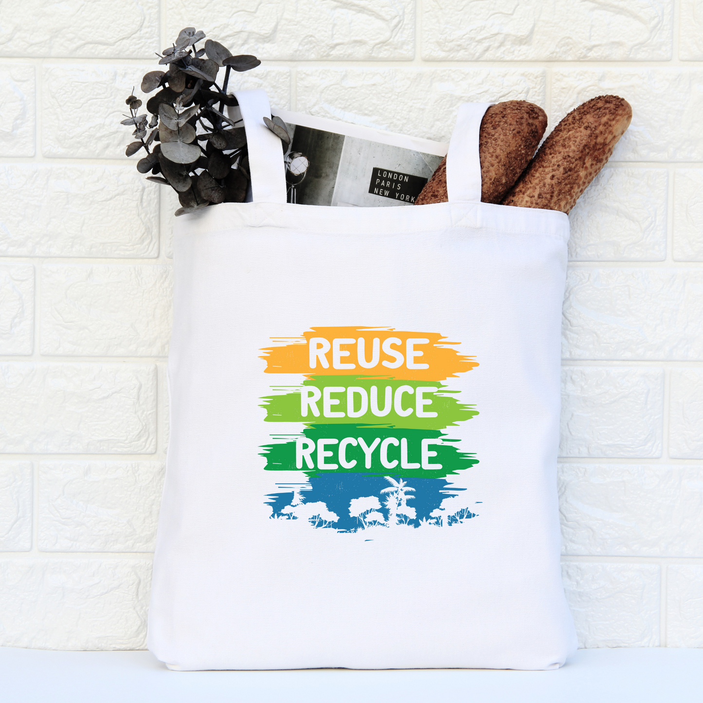 Reuse Reduce Recycle Tote Bag, Conservation Tote Bag, Reusable Tote Bag, Environmental Tote Bag