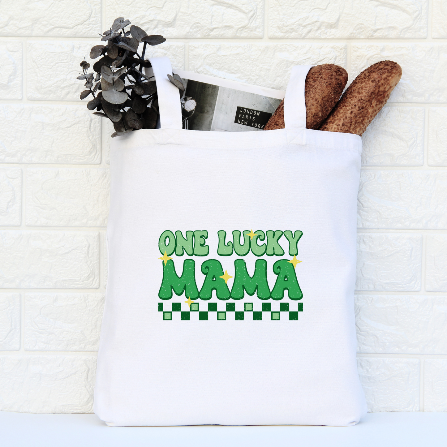 One Lucky Mama Tote Bag, Reusable Tote Bag, St Patricks Day Tote Bag