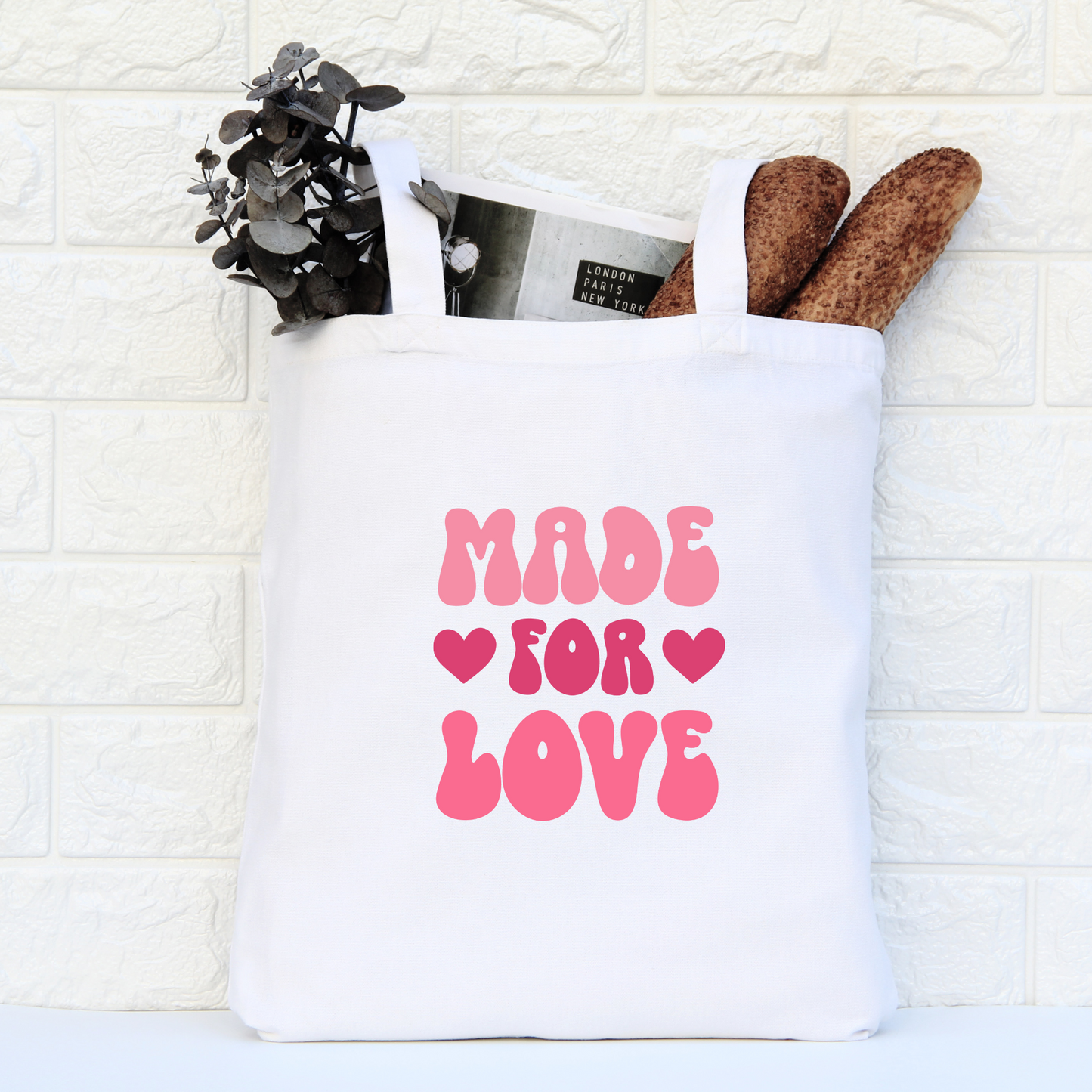 Made For Love Tote Bag, Reusable Tote Bag, Valentines Day Tote Bag