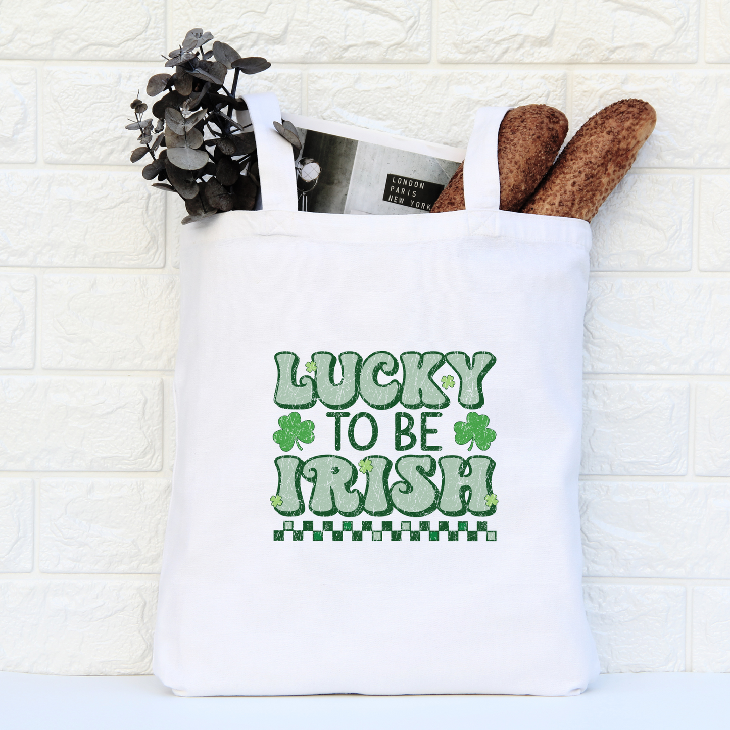 Lucky To Be Irish Tote Bag, Reusable Tote Bag, St Patricks Day Tote Bag