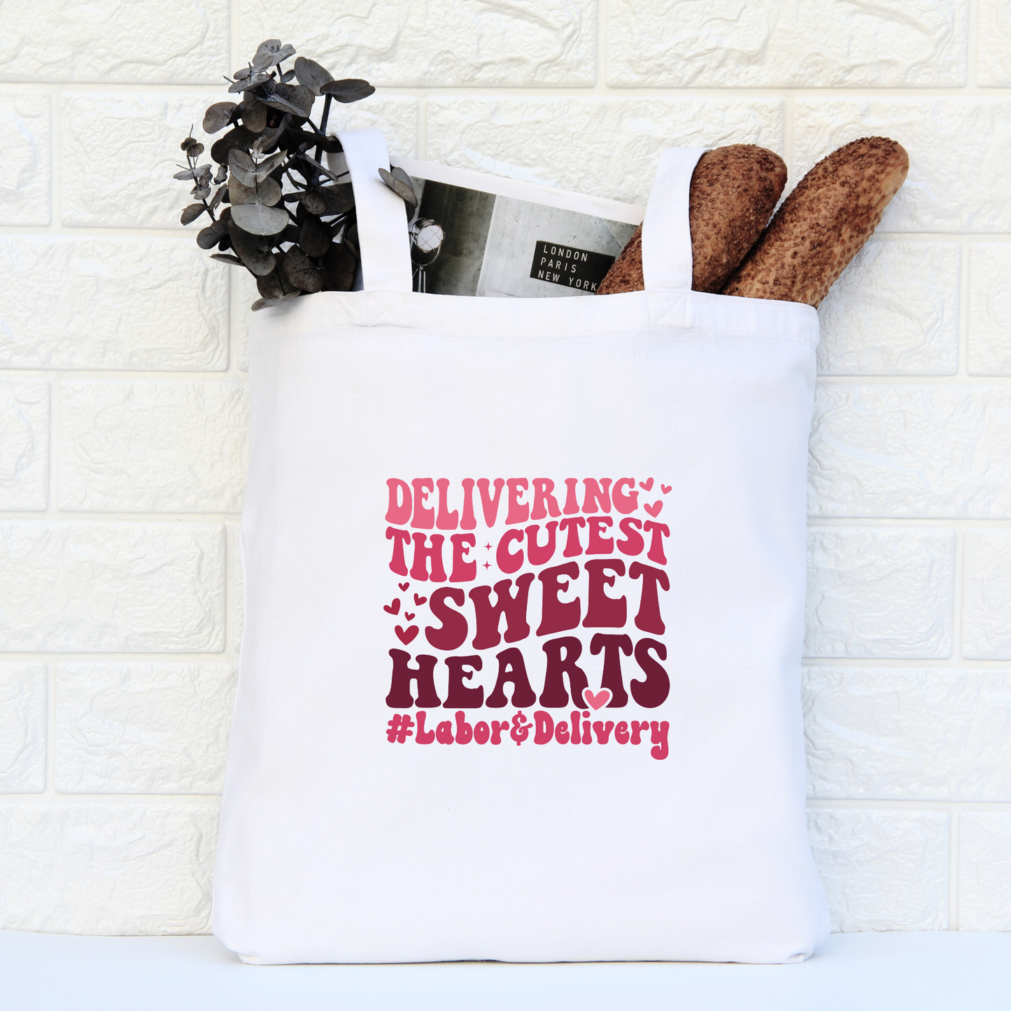 Delivering The Cutest Little Sweethearts Tote Bag, Reusable Tote Bag, Valentines Day Tote Bag