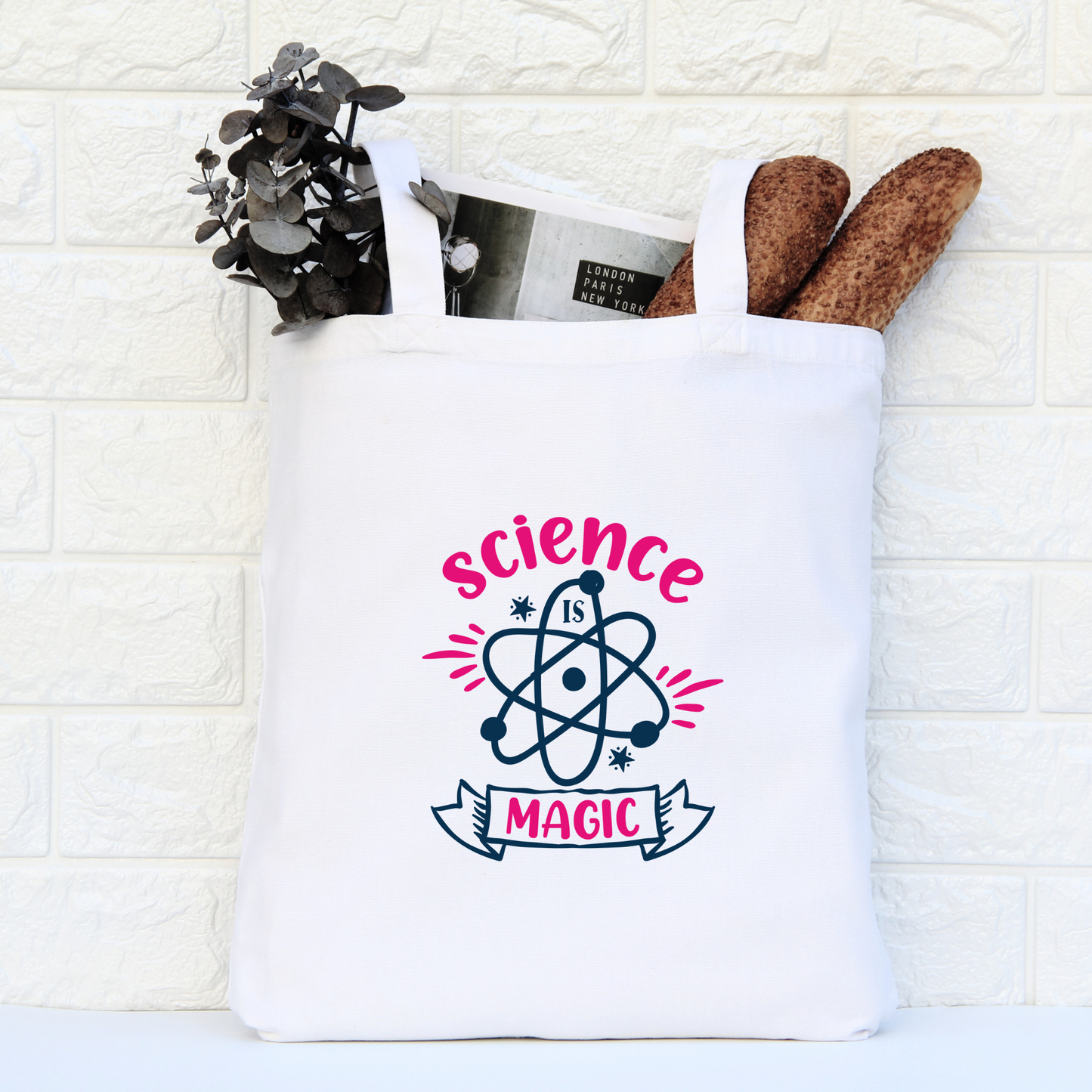 Science Is Magic Tote Bag, Reusable Canvas Tote